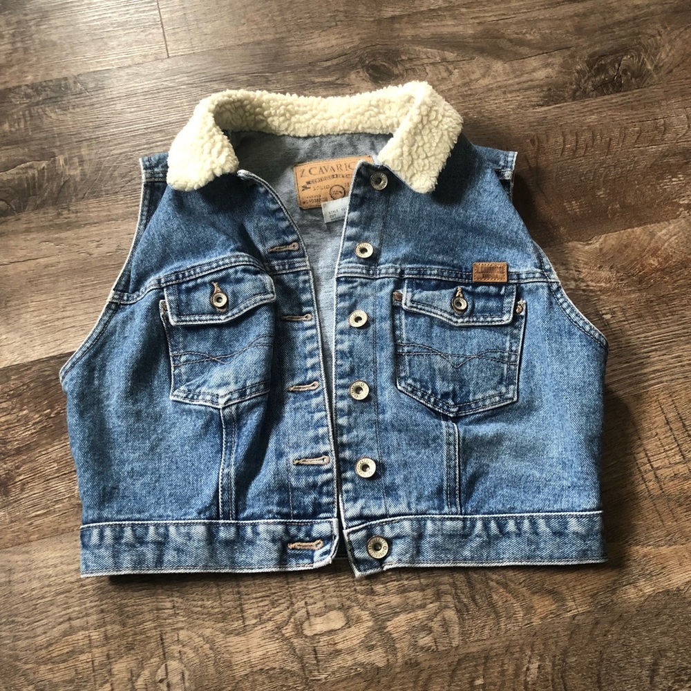 Denim and Sherpa lined vest
